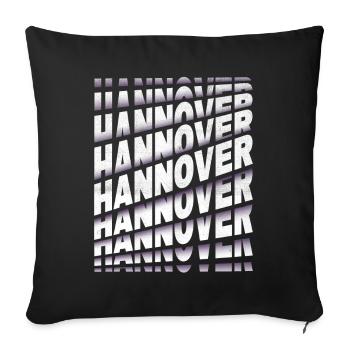 Hanover Germany City Font Skyline Home - Sofa pillowcase 17,3'' x 17,3'' (45 x 45 cm) - black - Front