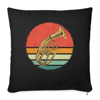 Tenorhorn Tenorhornist Horn Instrument - Sofa pillowcase 17,3'' x 17,3'' (45 x 45 cm) - black - Front