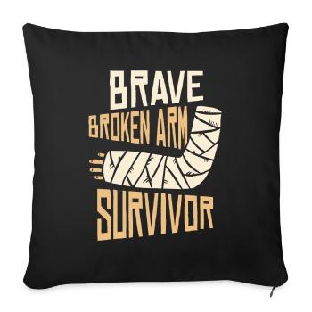 Good recovery Broken arm Broken bone - Sofa pillowcase 17,3'' x 17,3'' (45 x 45 cm) - black - Front