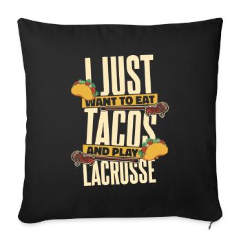 Sports de crosse Joueurs de crosse - Housse de coussin décorative 45 x 45 cm - noir - Devant