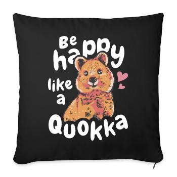 Short-tailed kangaroo quokka animal - Sofa pillowcase 17,3'' x 17,3'' (45 x 45 cm) - black - Front
