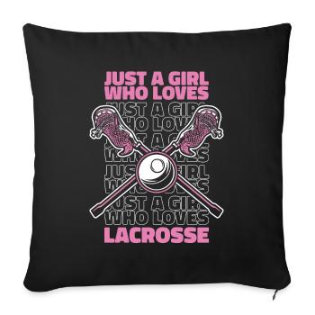 Sports de crosse Joueurs de crosse - Housse de coussin décorative 45 x 45 cm - noir - Devant