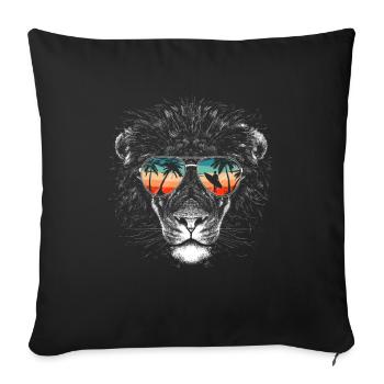Lion Lion Animal Africa - Sofa pillowcase 17,3'' x 17,3'' (45 x 45 cm) - black - Front