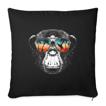 Monkey Monkey Animal Gorilla Chimpanzee - Sofa pillowcase 17,3'' x 17,3'' (45 x 45 cm) - black - Front