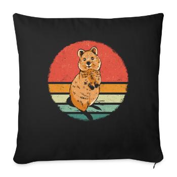 Short-tailed kangaroo quokka animal - Sofa pillowcase 17,3'' x 17,3'' (45 x 45 cm) - black - Front