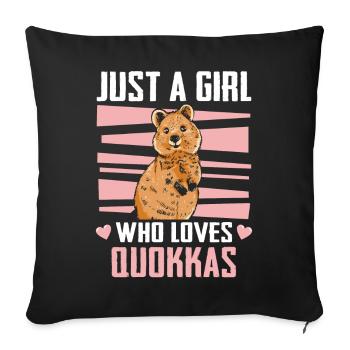 Short-tailed kangaroo quokka animal - Sofa pillowcase 17,3'' x 17,3'' (45 x 45 cm) - black - Front