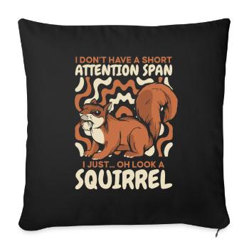 Squirrel Animal - Sofa pillowcase 17,3'' x 17,3'' (45 x 45 cm) - black - Front