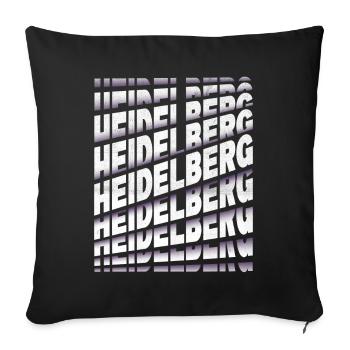 Heidelberg Germany City Font Skyline - Sofa pillowcase 17,3'' x 17,3'' (45 x 45 cm) - black - Front