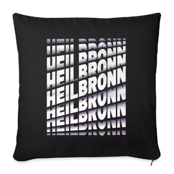Heilbronn Germany City Font Skyline Home - Sofa pillowcase 17,3'' x 17,3'' (45 x 45 cm) - black - Front