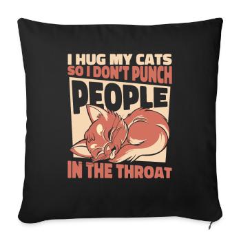 Chat Chats Amoureux Chat Propriétaire Chaton - Housse de coussin décorative 45 x 45 cm - noir - Devant