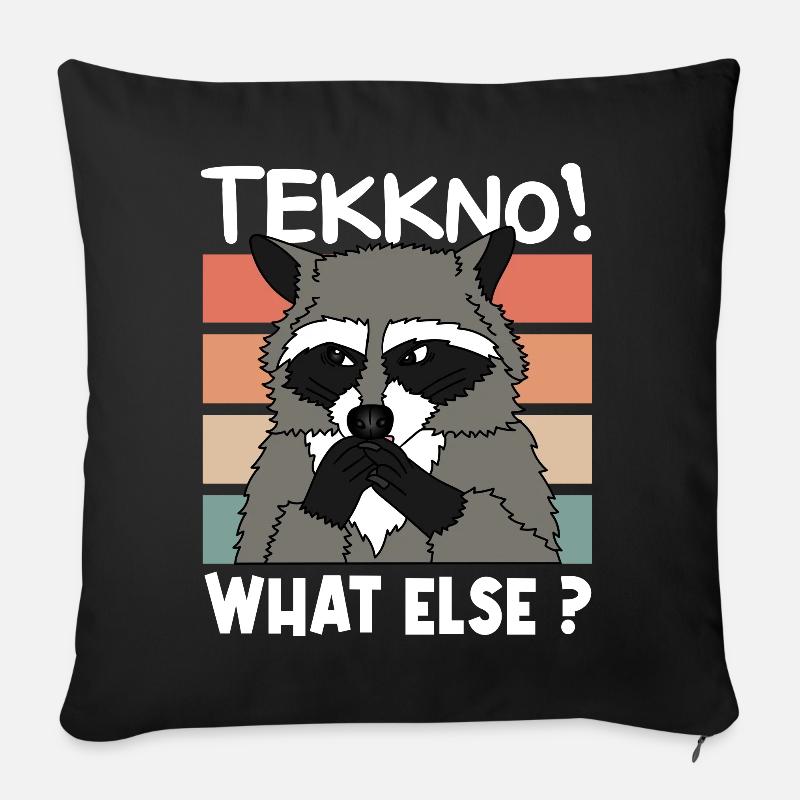 TEKKNO RACOON Cadeau de Noël - Housse de coussin décorative 45 x 45 cm - noir