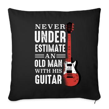 Guitar Guitarist Musician Acoustic Guitar Instruments - Sofa pillowcase 17,3'' x 17,3'' (45 x 45 cm) - black - Front