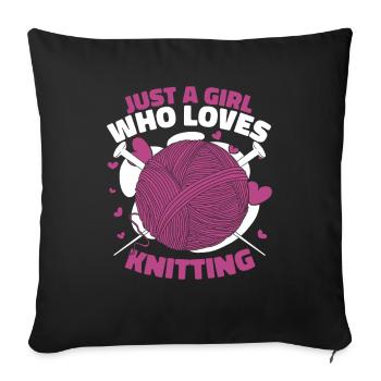 Knitting Crochet Knitter Crocheters - Sofa pillowcase 17,3'' x 17,3'' (45 x 45 cm) - black - Front