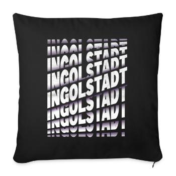 Ingolstadt Germany City Font Skyline - Sofa pillowcase 17,3'' x 17,3'' (45 x 45 cm) - black - Front