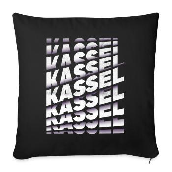 Kassel Germany City Font Skyline Home - Sofa pillowcase 17,3'' x 17,3'' (45 x 45 cm) - black - Front