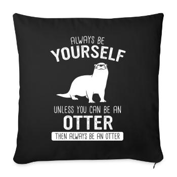 Otter sea otter - Sofa pillowcase 17,3'' x 17,3'' (45 x 45 cm) - black - Front