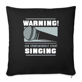 Chanteur de musique vocale chantant - Housse de coussin décorative 45 x 45 cm - noir - Devant
