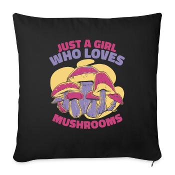 Mushroom Mushrooms Funghi Mushroom - Sofa pillowcase 17,3'' x 17,3'' (45 x 45 cm) - black - Front