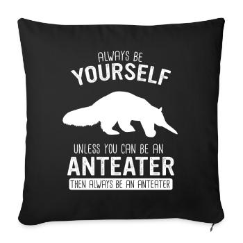 Anteater Animal Anteaters - Sofa pillowcase 17,3'' x 17,3'' (45 x 45 cm) - black - Front