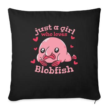 Blobfish Fish Funny Blob Blobby Blobfish - Sofa pillowcase 17,3'' x 17,3'' (45 x 45 cm) - black - Front