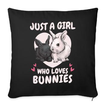 Rabbit Animal Pet Rabbit - Sofa pillowcase 17,3'' x 17,3'' (45 x 45 cm) - black - Front