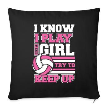 Volleyball Player Beach Volleyball Volleyball S - Sofa pillowcase 17,3'' x 17,3'' (45 x 45 cm) - black - Front