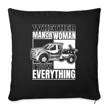 Tow Truck Truck Tow Truck - Sofa pillowcase 17,3'' x 17,3'' (45 x 45 cm) - black - Front