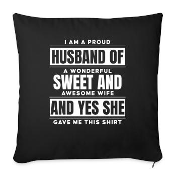 Ehemann Ehegatte Familie Hochzeit - Sofakissenbezug 45 x 45 cm - Schwarz - Vorne