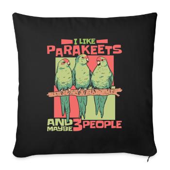 Parakeet Budgerigar Bird Animal - Sofa pillowcase 17,3'' x 17,3'' (45 x 45 cm) - black - Front
