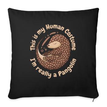 Pangolin Animal Pangolins Endangered Ar - Sofa pillowcase 17,3'' x 17,3'' (45 x 45 cm) - black - Front