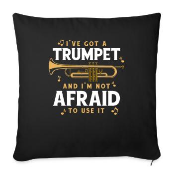 Trompete Trompetist - Sofakissenbezug 45 x 45 cm - Schwarz - Vorne