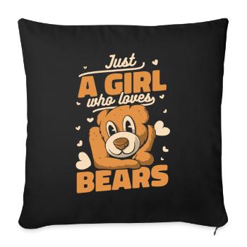 Bear Grizzly Bear Brown Bear Bear - Sofa pillowcase 17,3'' x 17,3'' (45 x 45 cm) - black - Front