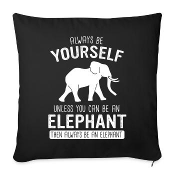 Elephant Animal Elephant Zoo - Sofa pillowcase 17,3'' x 17,3'' (45 x 45 cm) - black - Front