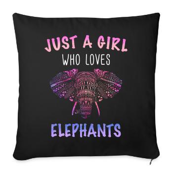 Elefant Tier Elefanten Zoo - Sofakissenbezug 45 x 45 cm - Schwarz - Vorne