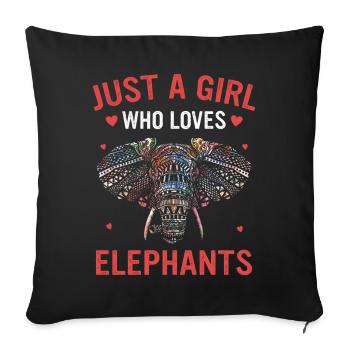 Elephant Animal Elephant Zoo - Sofa pillowcase 17,3'' x 17,3'' (45 x 45 cm) - black - Front