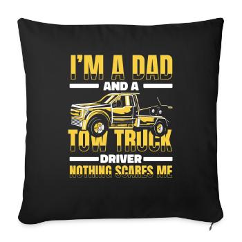 Tow Truck Truck Tow Truck - Sofa pillowcase 17,3'' x 17,3'' (45 x 45 cm) - black - Front