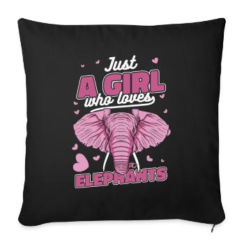 Elephant Animal Elephant Zoo - Sofa pillowcase 17,3'' x 17,3'' (45 x 45 cm) - black - Front