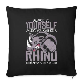 Rhinocéros Rhinocéros - Housse de coussin décorative 45 x 45 cm - noir - Devant