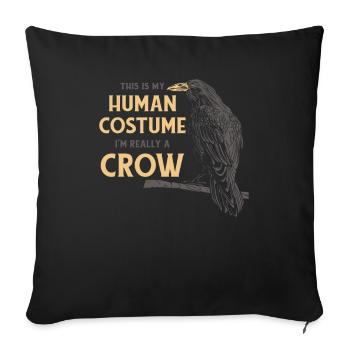 Oiseau corbeau corbeau Oiseau Corneille Animal - Housse de coussin décorative 45 x 45 cm - noir - Devant