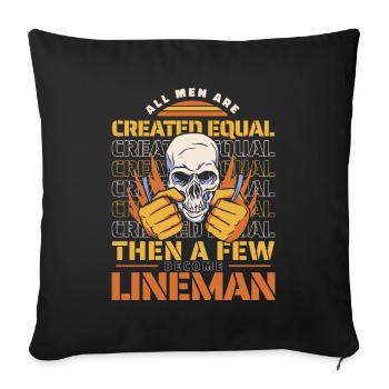 Lineman Électricien de poteau électrique de câble électrique - Housse de coussin décorative 45 x 45 cm - noir - Devant
