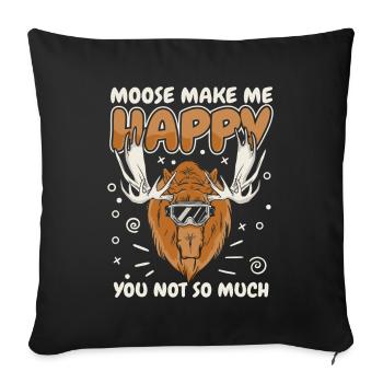 Moose Moose Deer Animal - Sofa pillowcase 17,3'' x 17,3'' (45 x 45 cm) - black - Front