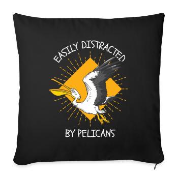 Pelican Animal Bird Pelicans - Sofa pillowcase 17,3'' x 17,3'' (45 x 45 cm) - black - Front
