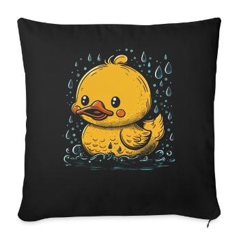 Rubber ducks bathroom Yellow duck - Sofa pillowcase 17,3'' x 17,3'' (45 x 45 cm) - black - Front