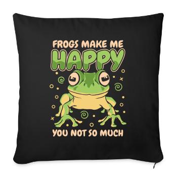 Crapaud grenouille - Housse de coussin décorative 45 x 45 cm - noir - Devant
