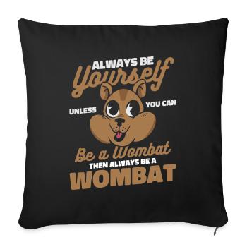 Wombat Animal Australia Womabts - Sofa pillowcase 17,3'' x 17,3'' (45 x 45 cm) - black - Front
