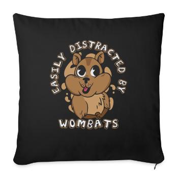 Wombat Animal Australia Womabts - Sofa pillowcase 17,3'' x 17,3'' (45 x 45 cm) - black - Front