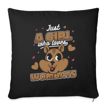 Wombat Animal Australia Womabts - Sofa pillowcase 17,3'' x 17,3'' (45 x 45 cm) - black - Front