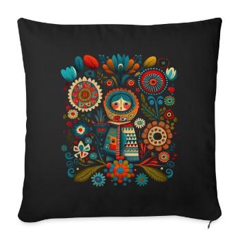 Florist - Sofa pillowcase 17,3'' x 17,3'' (45 x 45 cm) - black - Front