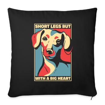 Chien teckel - Housse de coussin décorative 45 x 45 cm - noir - Devant
