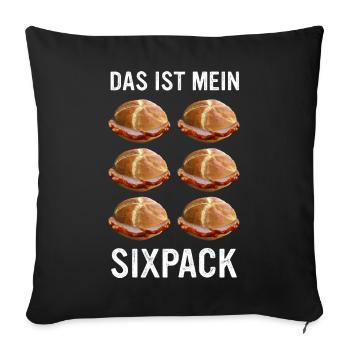 Leberkäs Bayern Leberkas Semmel Fleischkäse - Sofakissenbezug 45 x 45 cm - Schwarz - Vorne
